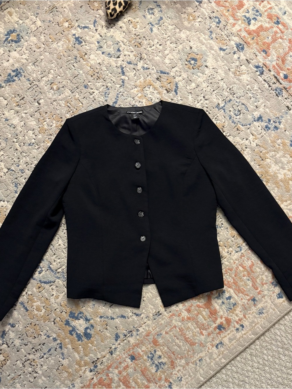 Christian Lacroix Black Collarless Women's Blazer